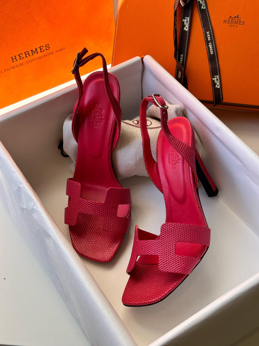 Hermes sandals heels - hot pink