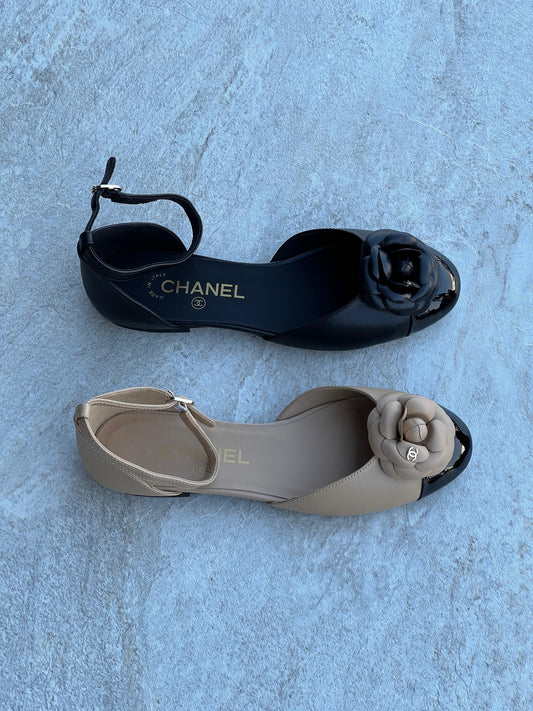 Chanel heels - low flat heel