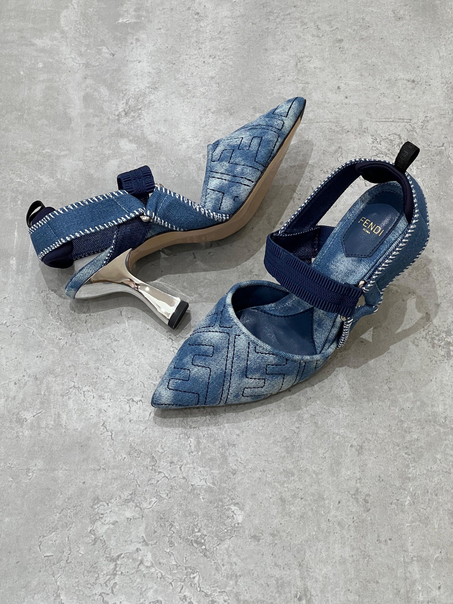 Fendi heels - blue denim