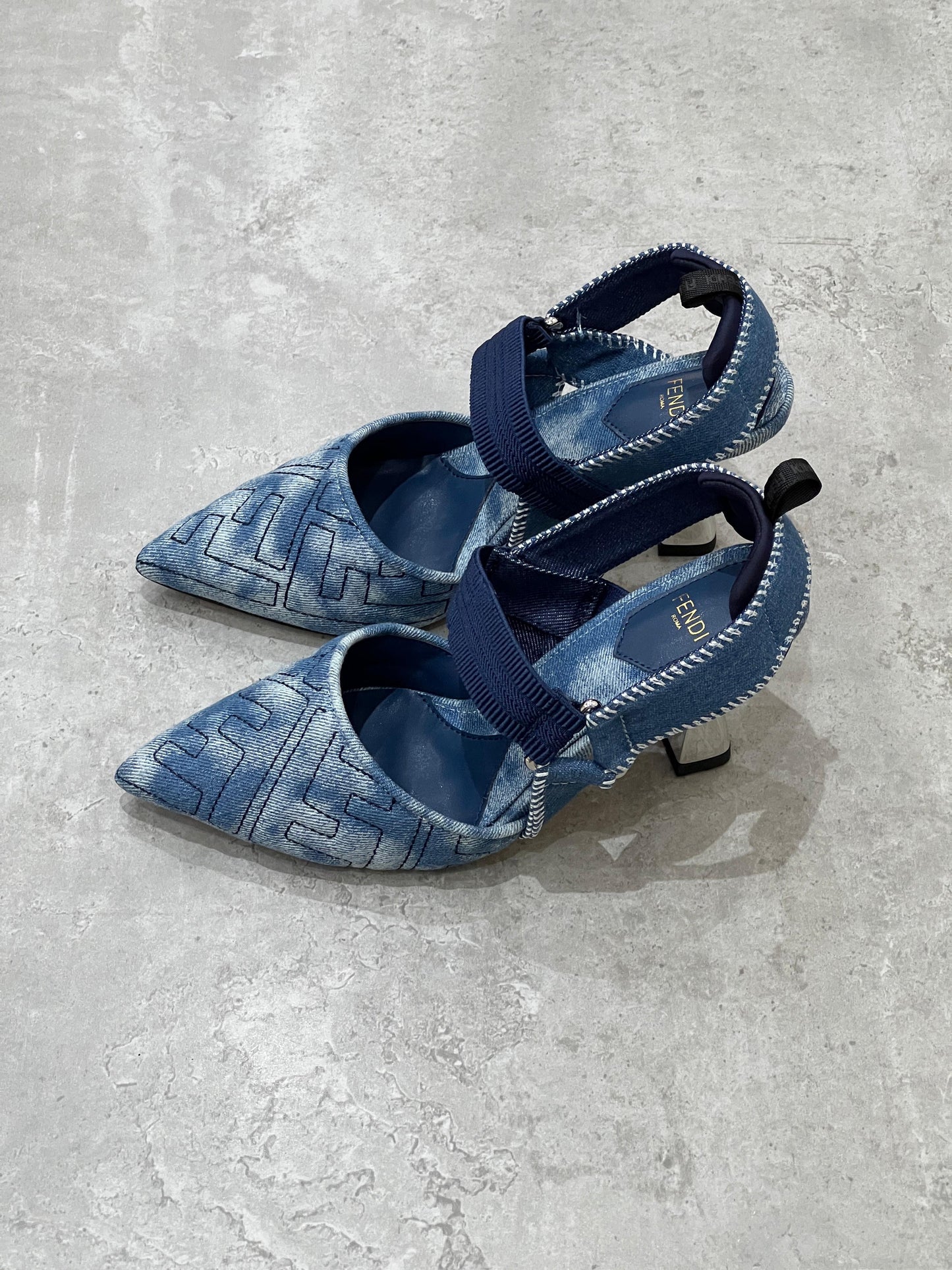 Fendi heels - blue denim