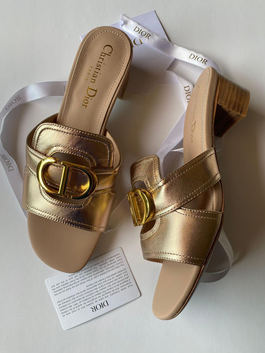 Dior sandals heels gold