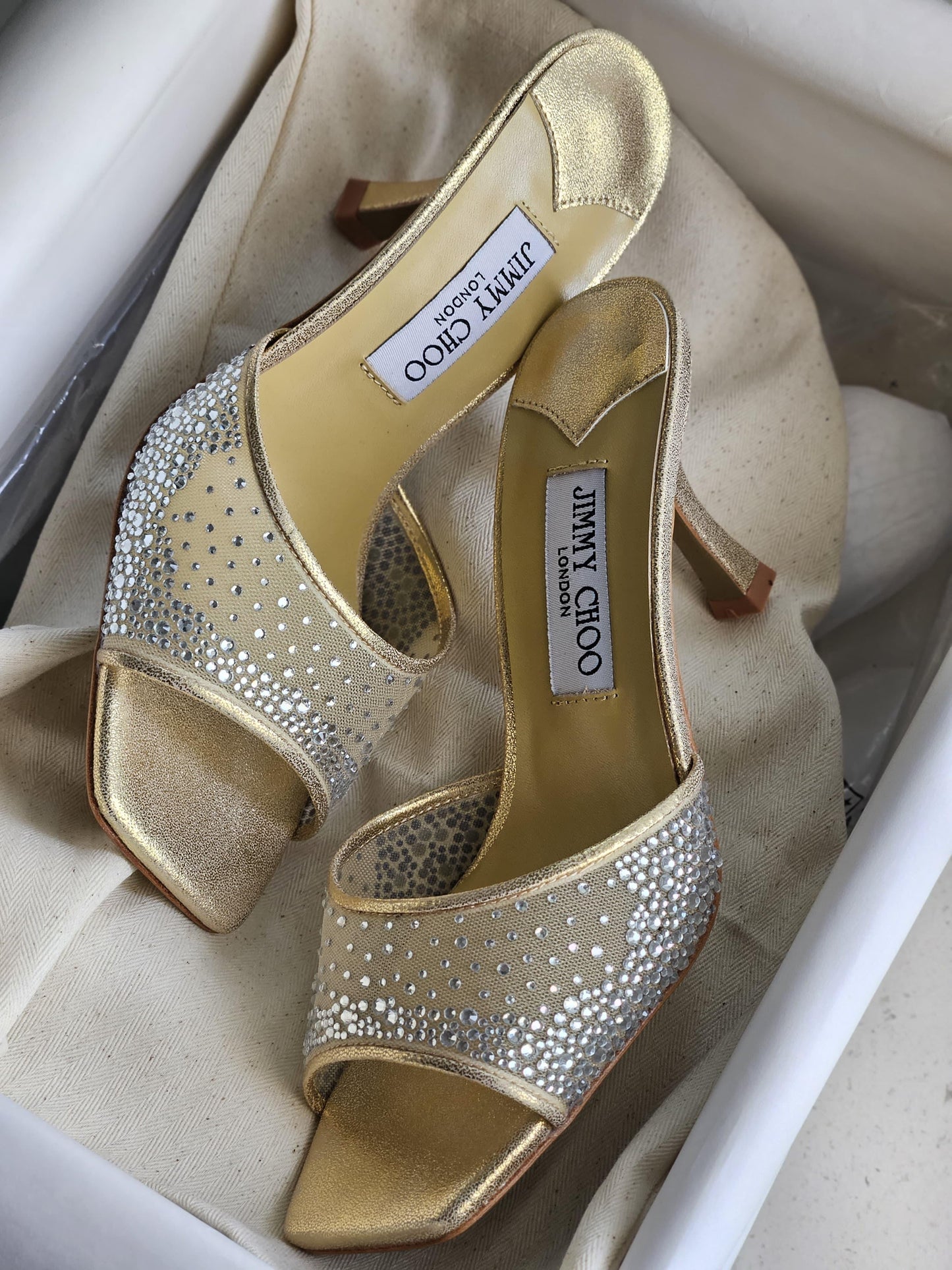 Jimmy choo sandals heels - gold