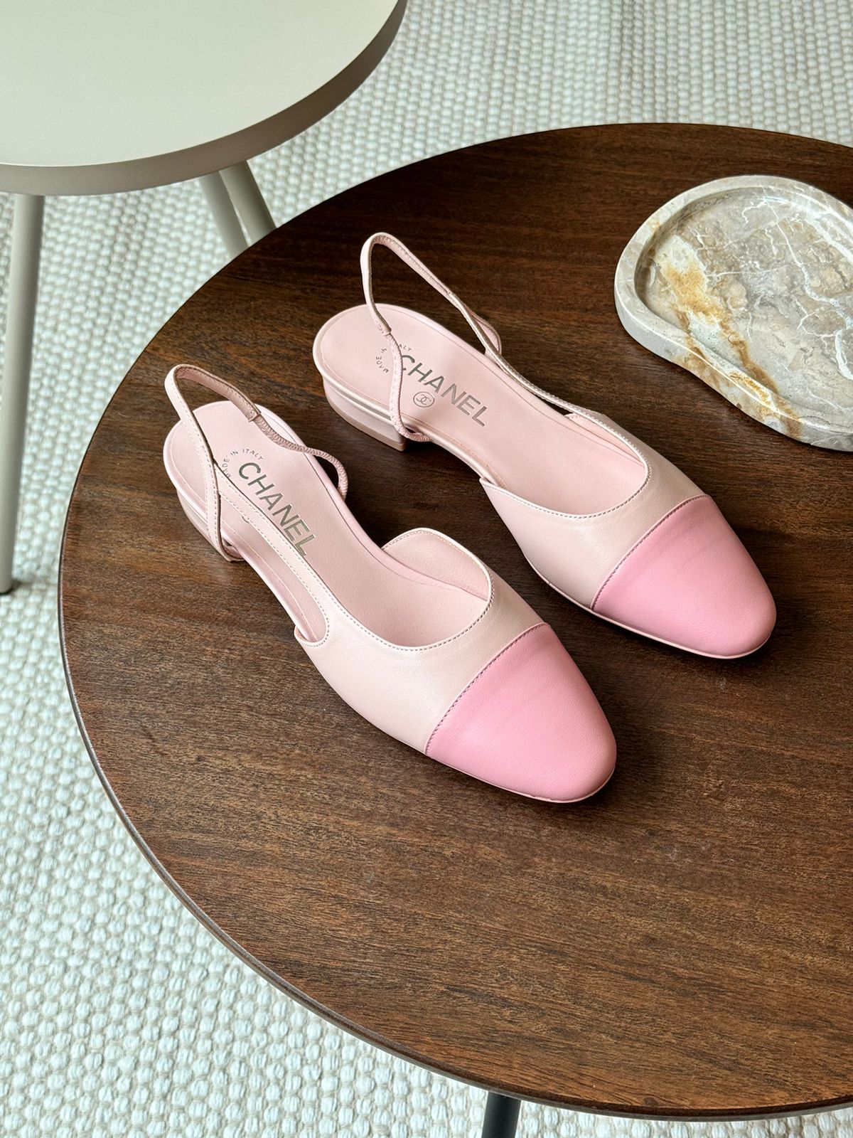 Chanel heels - pink low heel