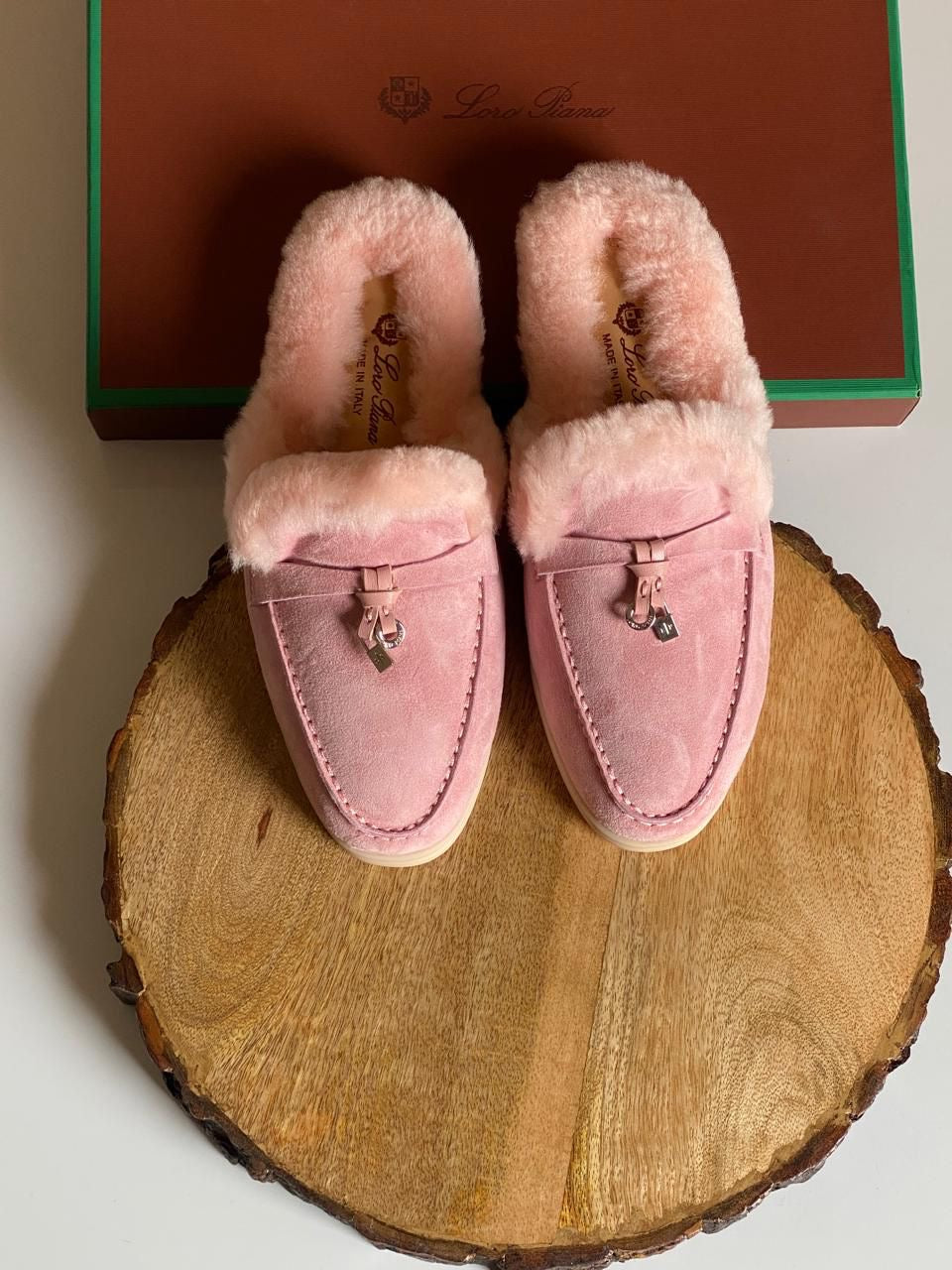 Loro piana mules with fur