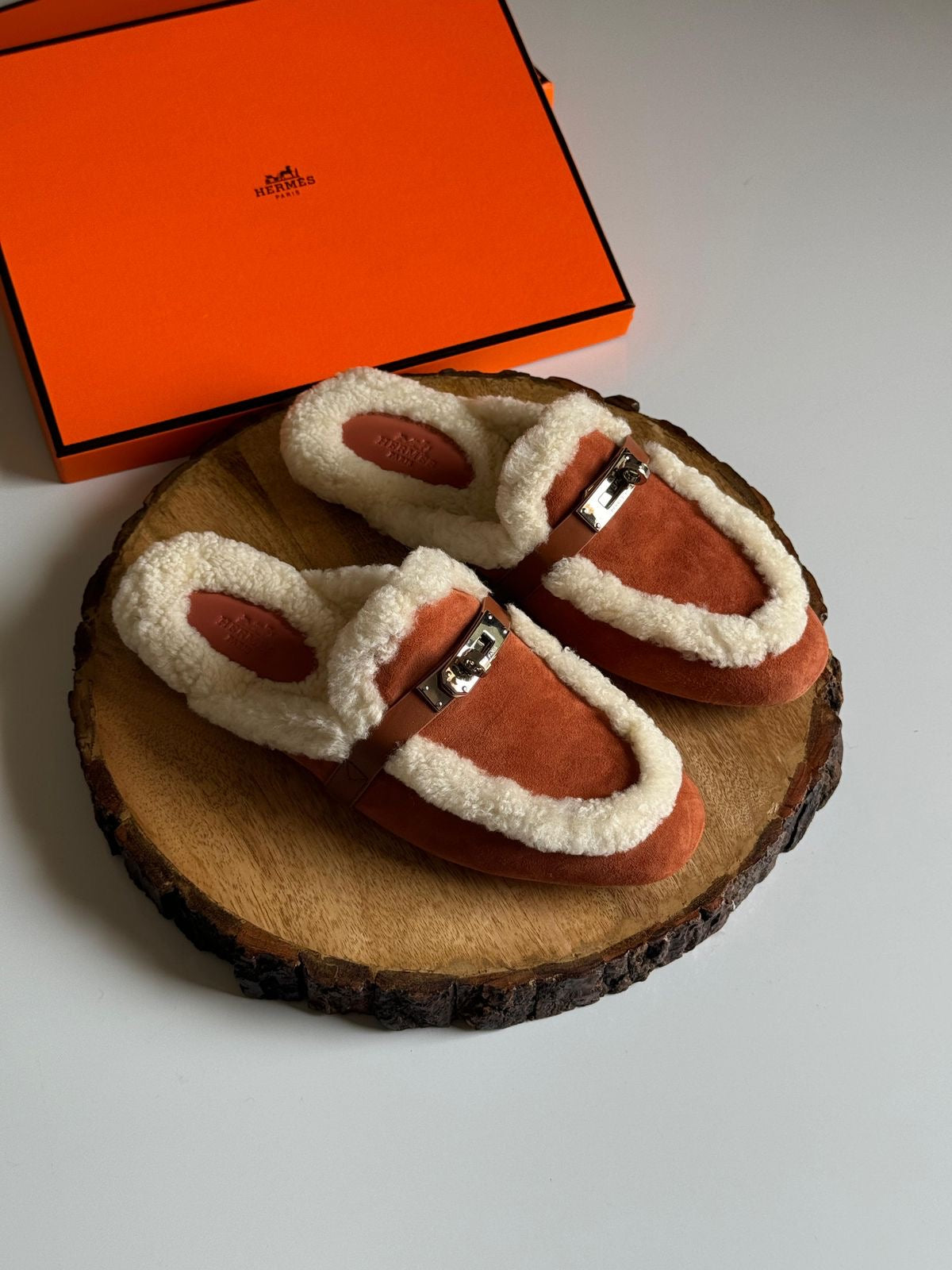 Hermes mules - fur