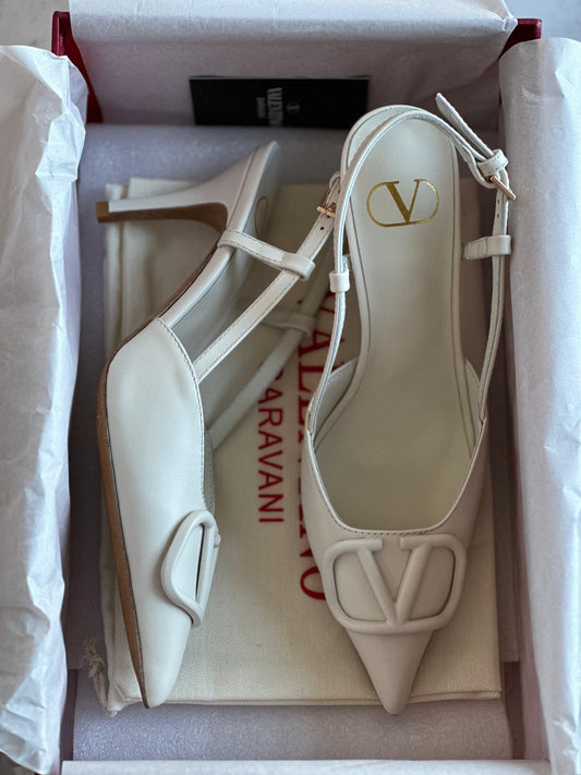 Valentino heels white