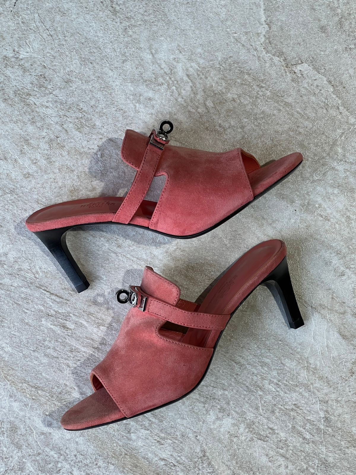 Hermes sandals heels - pink