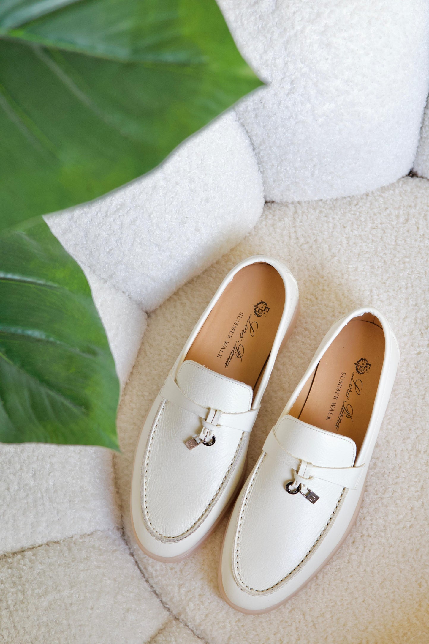 Loro piana loafers - white leather