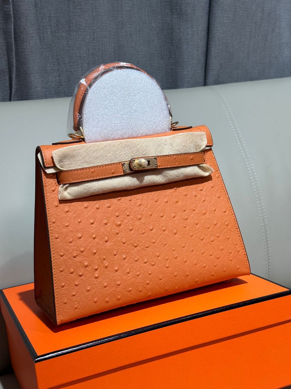 Hermes bag ostrich leather