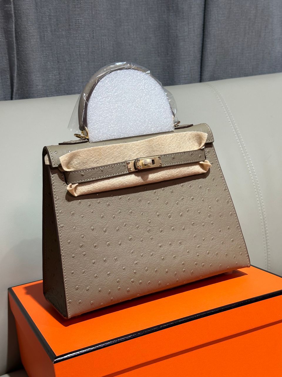 Hermes bag ostrich leather