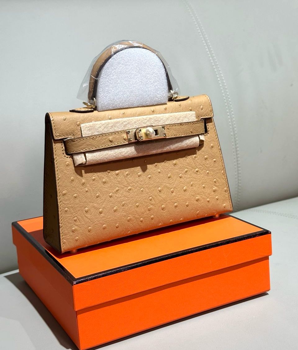 Hermes bag ostrich leather