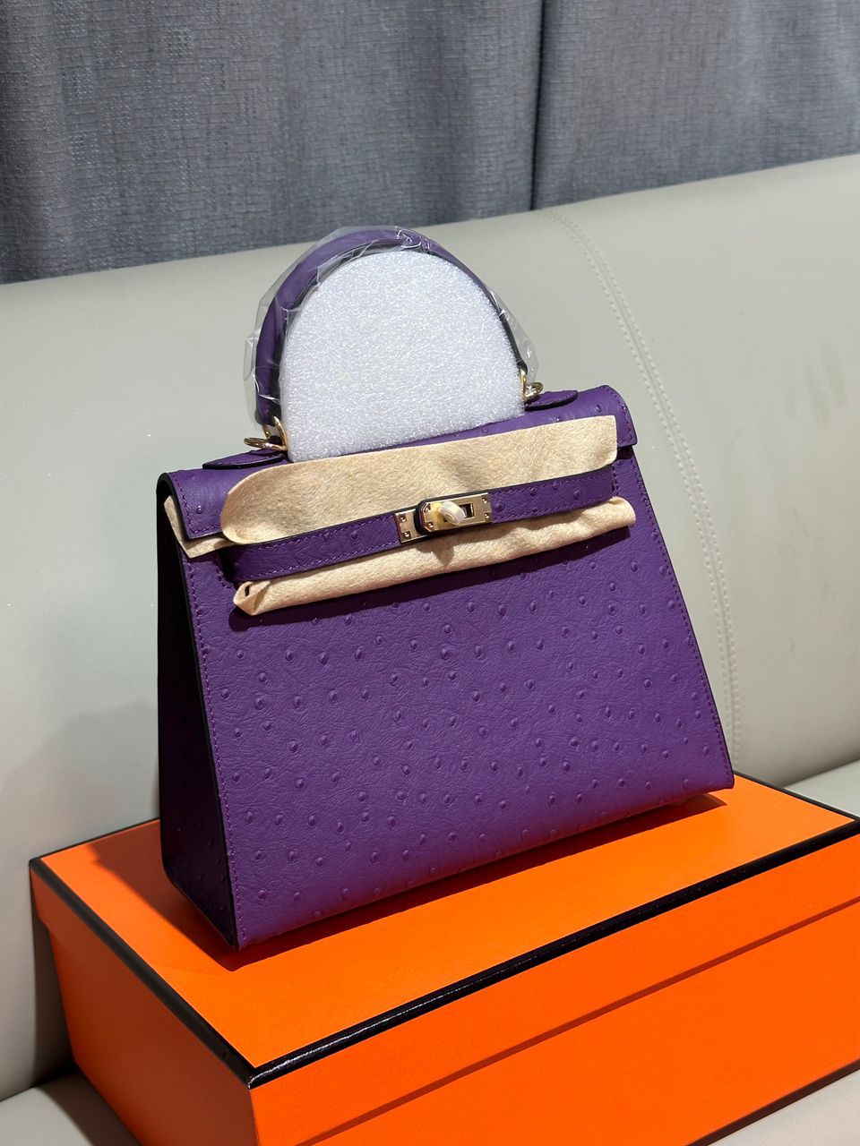 Hermes bag ostrich leather