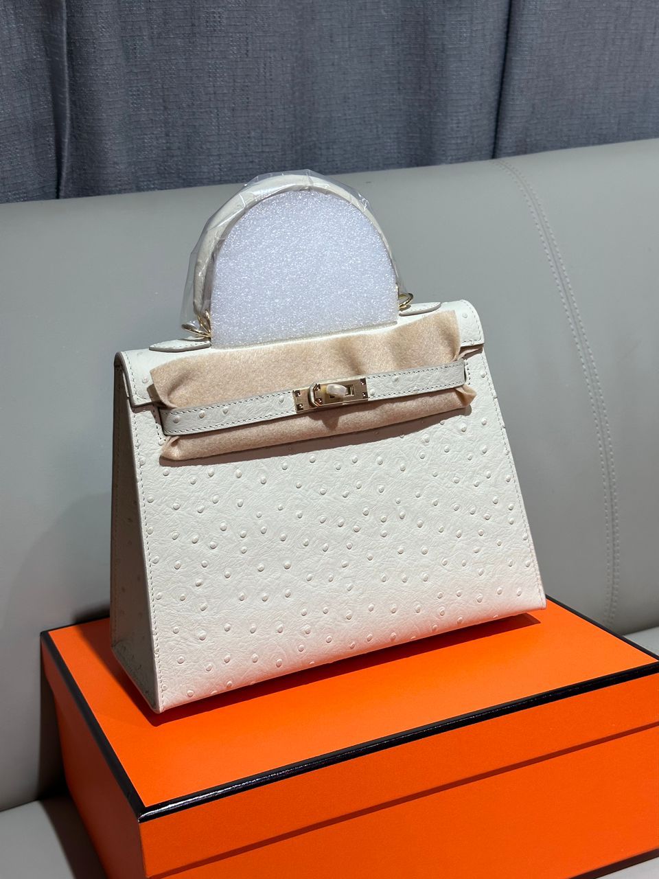 Hermes bag ostrich leather