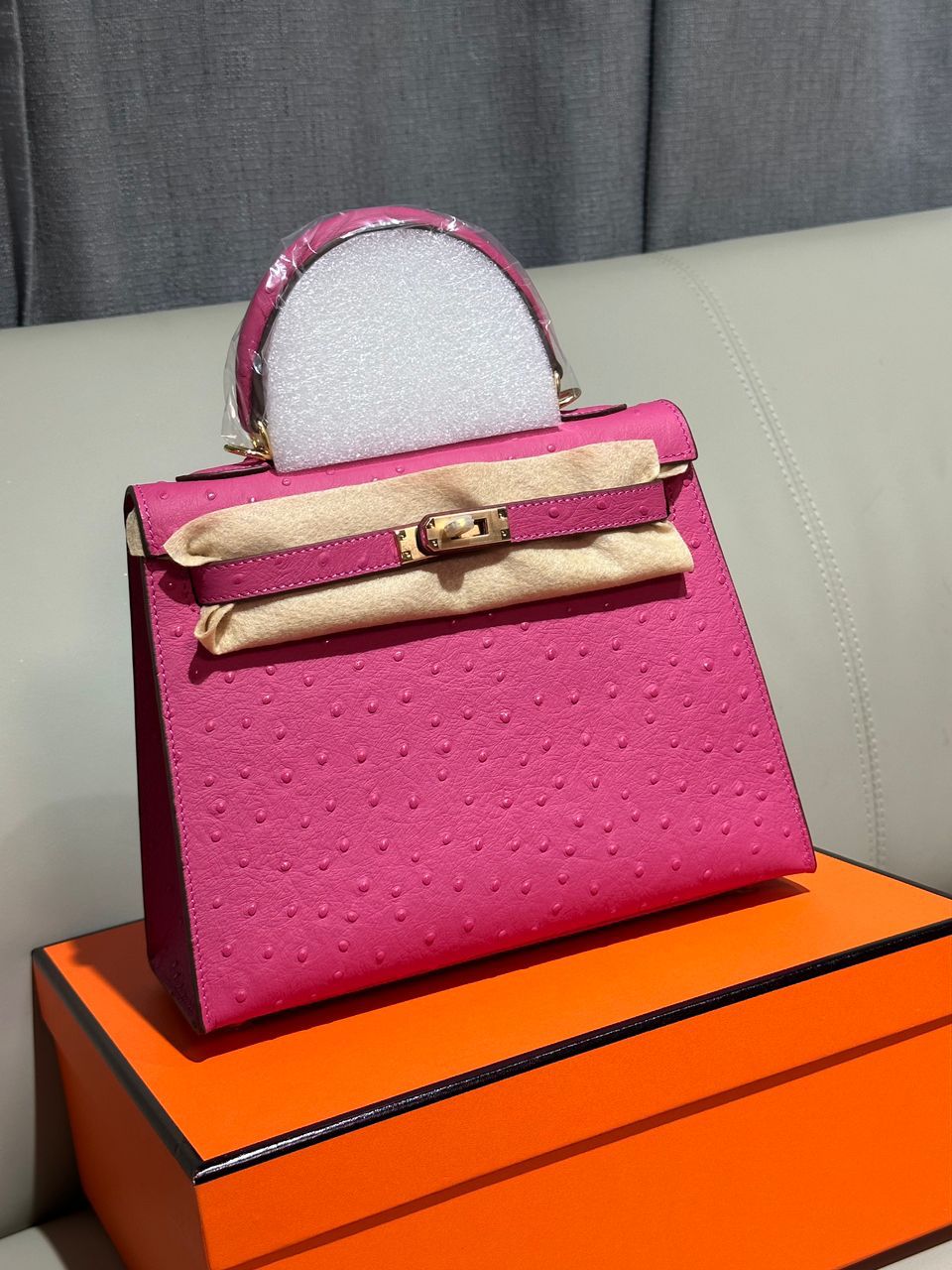 Hermes bag ostrich leather