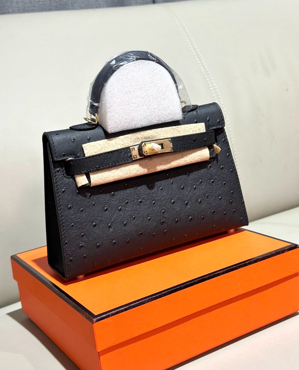 Hermes bag ostrich leather