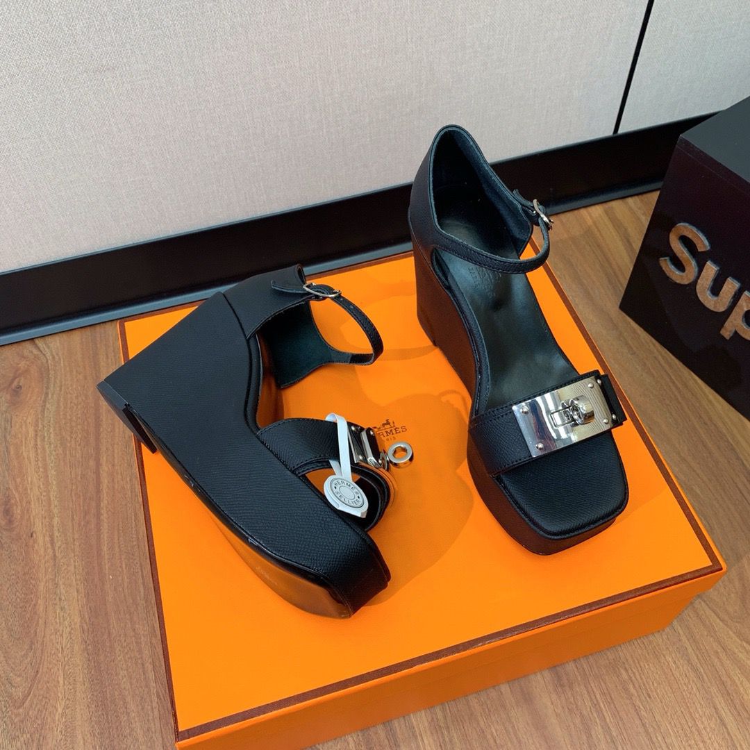 Hermes sandals heels wedges