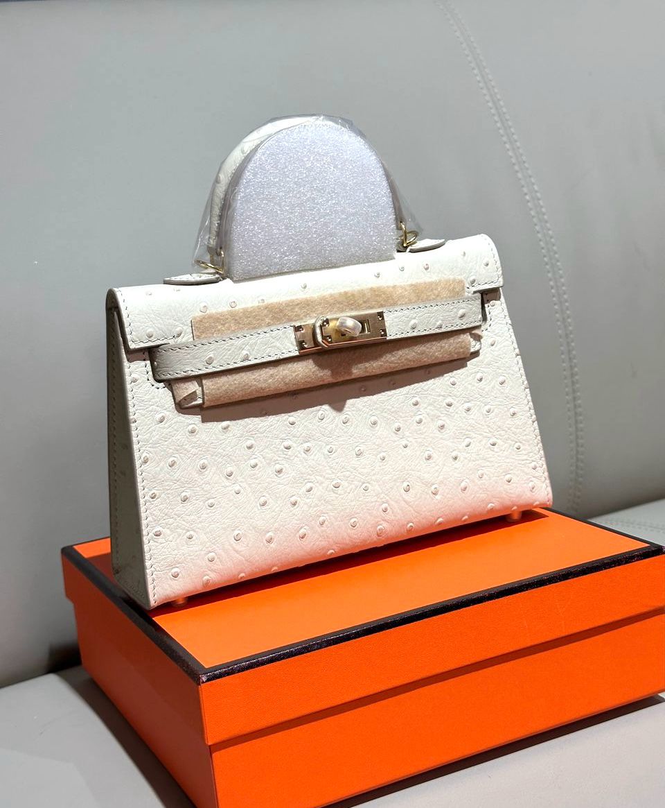 Hermes bag ostrich leather