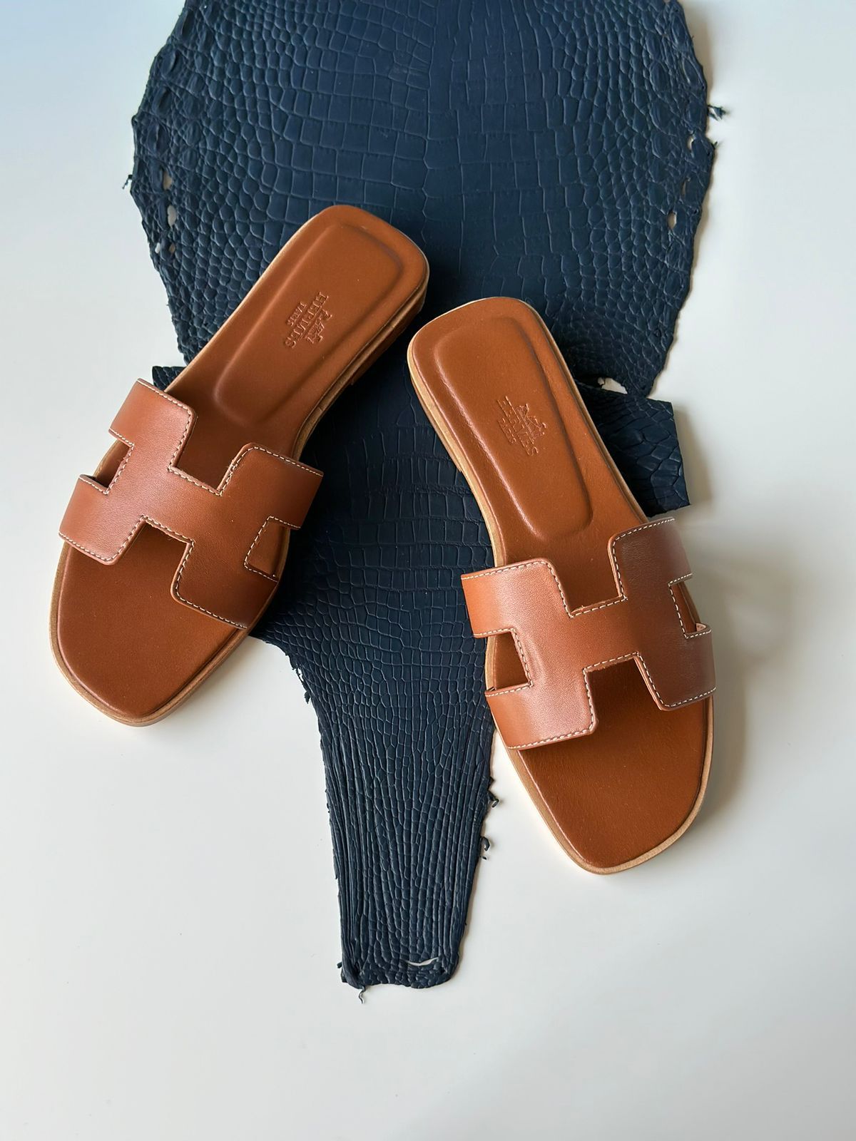 Hermes slippers soft leather